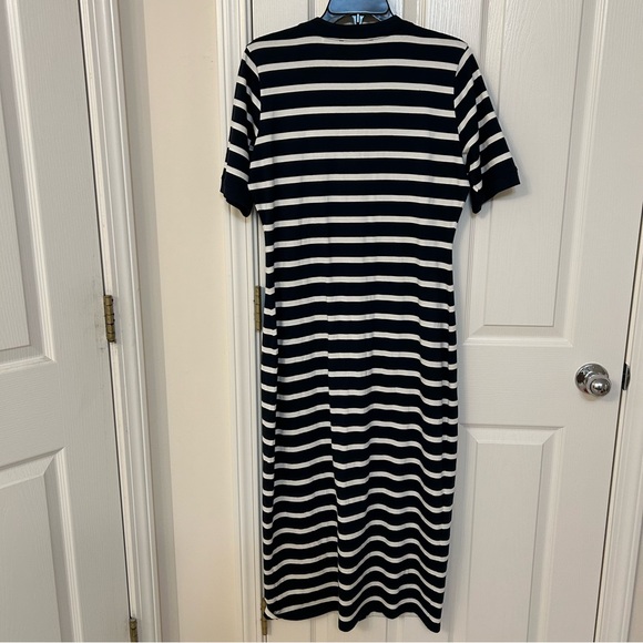 Frame The Striped Sailor Organic Cotton Midi Dress in Navy Multi Size M - Picture 11 of 11